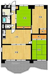 大林寺マンション 3LDKの間取図画像