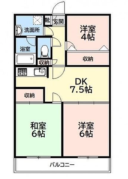 コモド・アパルタ 303｜東京都多摩市愛宕4丁目(賃貸マンション3DK・3階・59.27㎡)の写真 その2