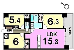 アンピール比恵南 3LDKの間取図画像