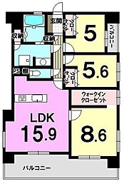 コアマンション箱崎駅前 3SLDKの間取図画像