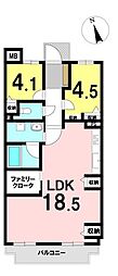 生駒ロイヤルマンション 2LDKの間取図画像