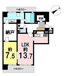朝日プラザ生駒サニーヒルズ 1SLDKの間取図画像