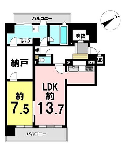 1LDK+Sの間取り