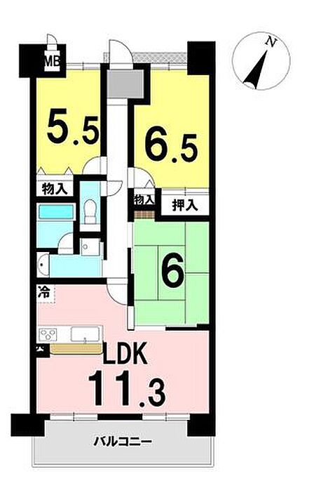 3LDK 間取り