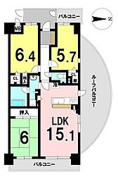 生駒西松ケ丘アーバンコンフォート 3LDKの間取図画像