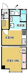 グランドール鎌倉 1DKの間取図画像