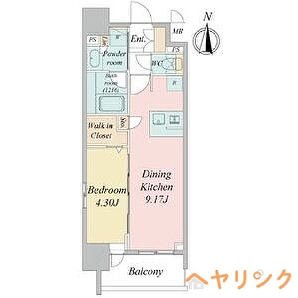 クレストコート泉一丁目 ｜愛知県名古屋市東区泉1丁目(賃貸マンション1LDK・4階・33.46㎡)の写真 その2