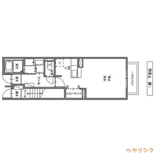 ヴィラノール平中 ｜愛知県名古屋市西区平中町(賃貸アパート1K・1階・33.15㎡)の写真 その2