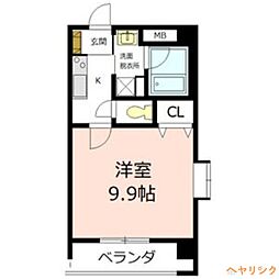 Cherry Suite 2階1Kの間取り