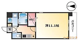 ラ・ヴィアンパレスII 2階1Kの間取り