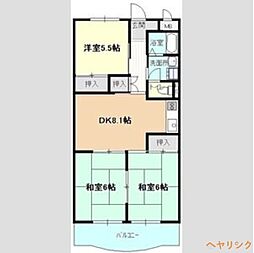 グランドハイツカトレア 2階3DKの間取り