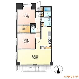 サンマリアージュ 3階2LDKの間取り