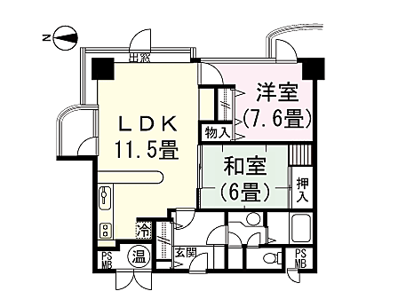 2LDK 間取り