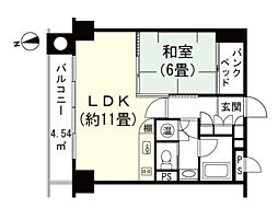 マウントマリーナ草津浅間棟 1LDKの間取図画像