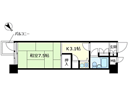 リプレックス草津 1Kの間取図画像