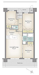 ガーデンパレス吹田千里丘Airy 3LDKの間取図画像