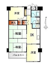 グリーンライフ多賀城 4DKの間取図画像