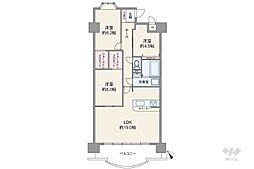 三井大曽根ハイツ 3LDKの間取り