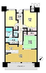 ポレスター新山口 3LDKの間取図画像