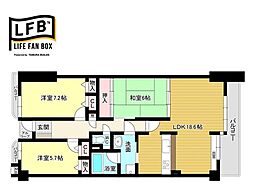 ダイアパレス火の山公園 3LDKの間取図画像