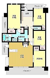 アーデント赤間 4LDKの間取図画像