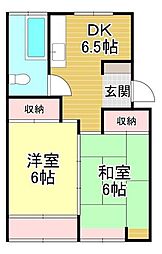 シーコーポラス6号 2DKの間取図画像