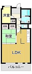 山内ヴィラージュ侍町 2LDKの間取図画像