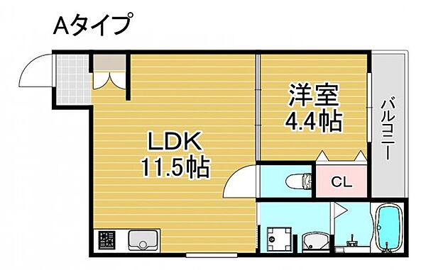 F　maison AXIA VIII ｜大阪府大阪市西成区玉出中1丁目(賃貸アパート1LDK・3階・35.40㎡)の写真 その2