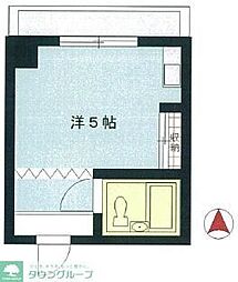 西武多摩湖線 一橋学園駅 徒歩4分の賃貸マンション 3階ワンルームの間取り