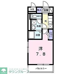 JR南武線 谷保駅 徒歩2分の賃貸アパート 2階1Kの間取り