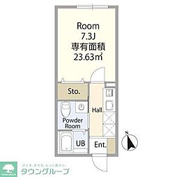 西武新宿線 東村山駅 徒歩13分の賃貸アパート 3階1Kの間取り