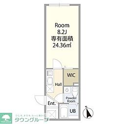 西武新宿線 東村山駅 徒歩13分の賃貸アパート 1階1Kの間取り