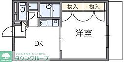 レオパレス拝島町 3階1DKの間取り
