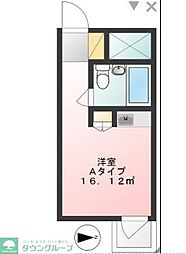 JR中央線 立川駅 徒歩15分の賃貸マンション 5階ワンルームの間取り