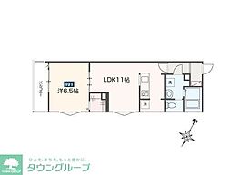 JR青梅線 福生駅 徒歩13分の賃貸アパート 1階1LDKの間取り