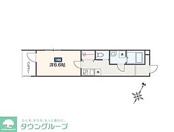 JR青梅線 福生駅 徒歩13分の賃貸アパート 1階1Kの間取り