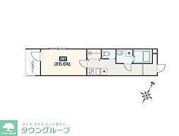 JR青梅線 福生駅 徒歩13分の賃貸アパート 2階1Kの間取り