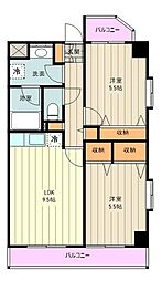 パレット 3階2LDKの間取り