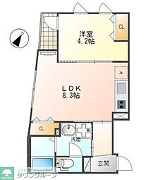 ボス　バレーヒル 3階1LDKの間取り