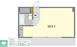 西武新宿線 久米川駅 徒歩2分の賃貸マンション 6階ワンルームの間取り