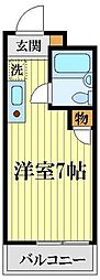 ジョイナス鷹の台 2階ワンルームの間取り