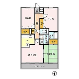 ブライトンパーク 3LDKの間取図画像