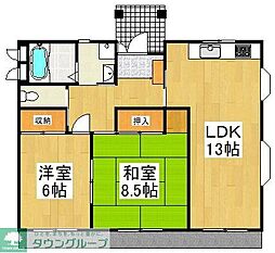 ハイツ光洋A 1階2LDKの間取り
