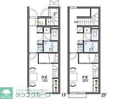 レオパレスコスモ 1Kの間取図画像