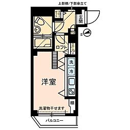 JR中央線 立川駅 徒歩5分の賃貸マンション 3階ワンルームの間取り