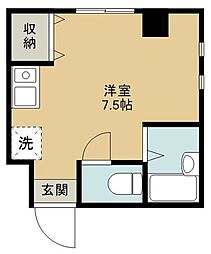 西武新宿線 久米川駅 徒歩11分の賃貸アパート 3階ワンルームの間取り