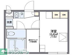 レオパレスＰＩＮＯ 2階1Kの間取り