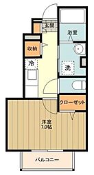フェリーチェ 1階1Kの間取り