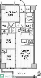 JR中央線 国立駅 徒歩4分の賃貸マンション 9階3SLDKの間取り