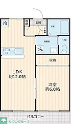 JR青梅線 中神駅 徒歩8分の賃貸マンション 3階1LDKの間取り